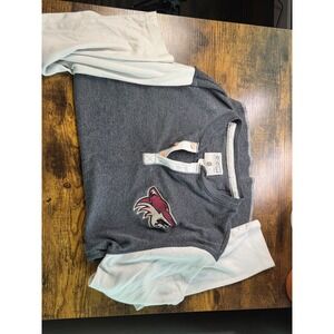 CCM NHL Arizona Coyotes Vintage Henley Shirt Mens Medium Grey Long Sleeve